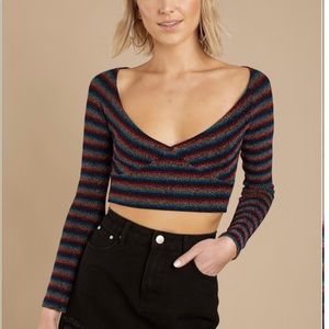 Rainbow shimmery crop top